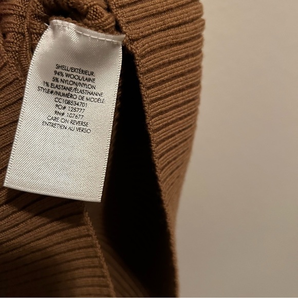 Alice + Olivia Caleb Puff Sleeve Sweater Dress in Camel - Picture 5 of 7